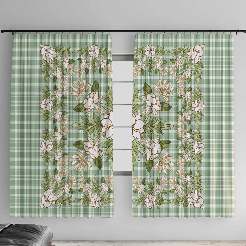 Squares Maile Leaf Window Curtain Turquoise Palaka Hawaiian Quilt Pattern - Polynesian Pride