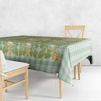 Squares Puakenikeni and Kalo Tablecloth Turquoise Palaka Hawaiian Quilt Pattern - Polynesian Pride