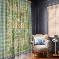 Squares Puakenikeni and Kalo Window Curtain Turquoise Palaka Hawaiian Quilt Pattern LT9 - Polynesian Pride