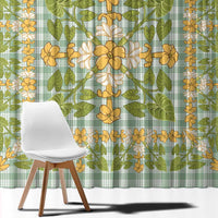 Squares Puakenikeni and Kalo Window Curtain Turquoise Palaka Hawaiian Quilt Pattern LT9 - Polynesian Pride