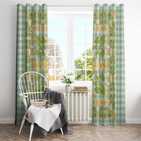 Squares Puakenikeni and Kalo Window Curtain Turquoise Palaka Hawaiian Quilt Pattern LT9 - Polynesian Pride