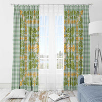 Squares Puakenikeni and Kalo Window Curtain Turquoise Palaka Hawaiian Quilt Pattern LT9 - Polynesian Pride