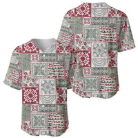 Mele Kalikimaka Hawaii Christmas Baseball Jersey Aloha Spirit with Hawaiian Quilt Pattern - Polynesian Pride