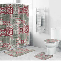 Mele Kalikimaka Hawaii Christmas Bathroom Set Aloha Spirit with Hawaiian Quilt Pattern - Polynesian Pride