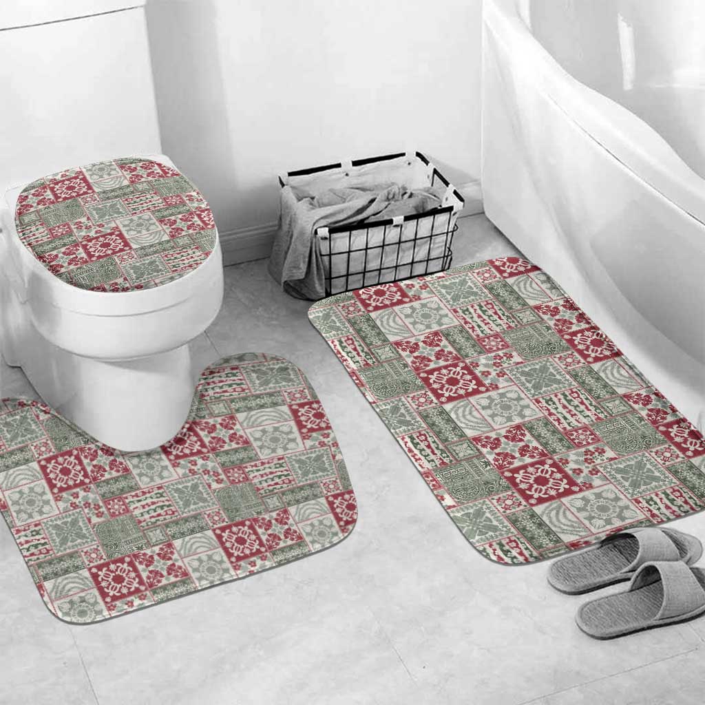 Mele Kalikimaka Hawaii Christmas Bathroom Set Aloha Spirit with Hawaiian Quilt Pattern - Polynesian Pride