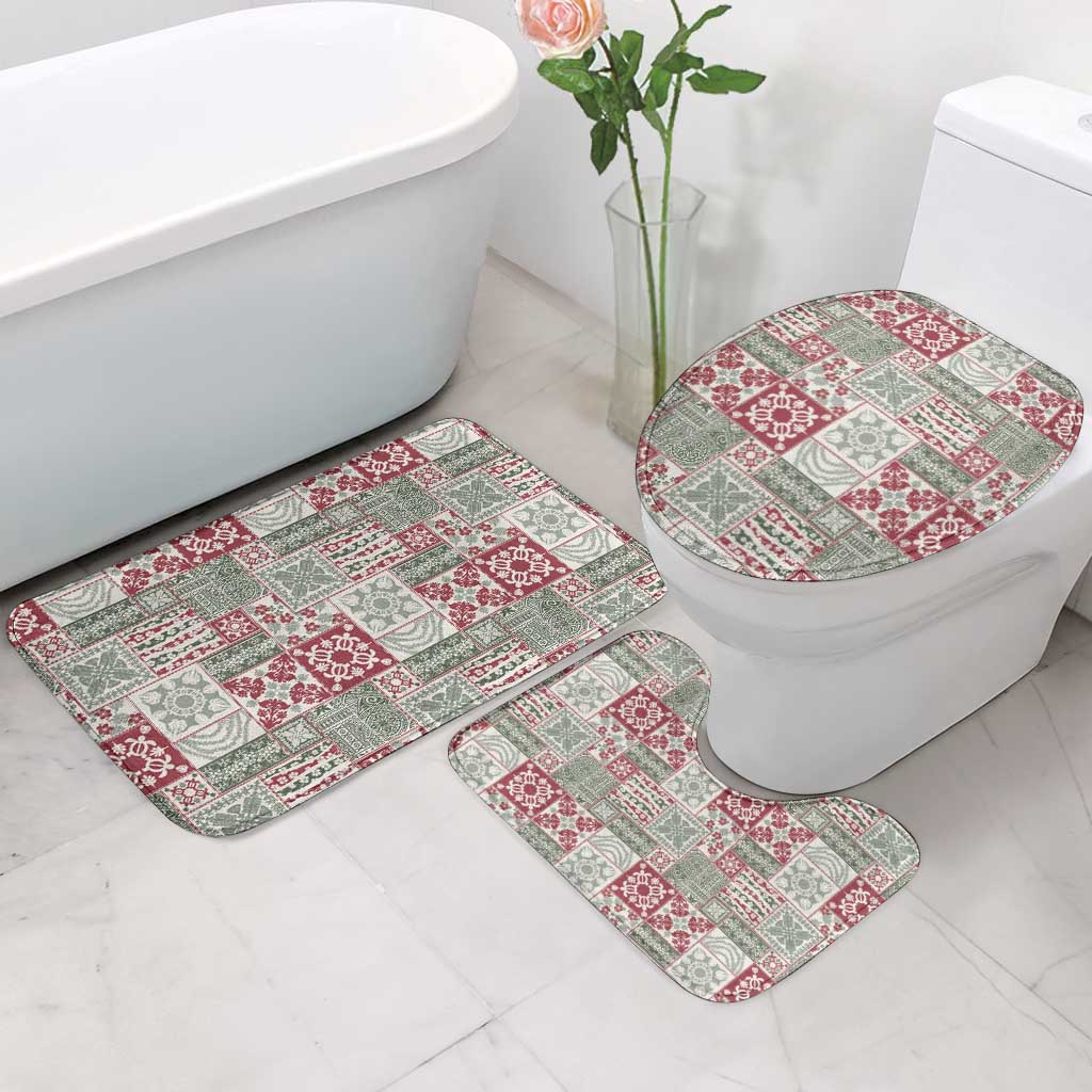 Mele Kalikimaka Hawaii Christmas Bathroom Set Aloha Spirit with Hawaiian Quilt Pattern - Polynesian Pride