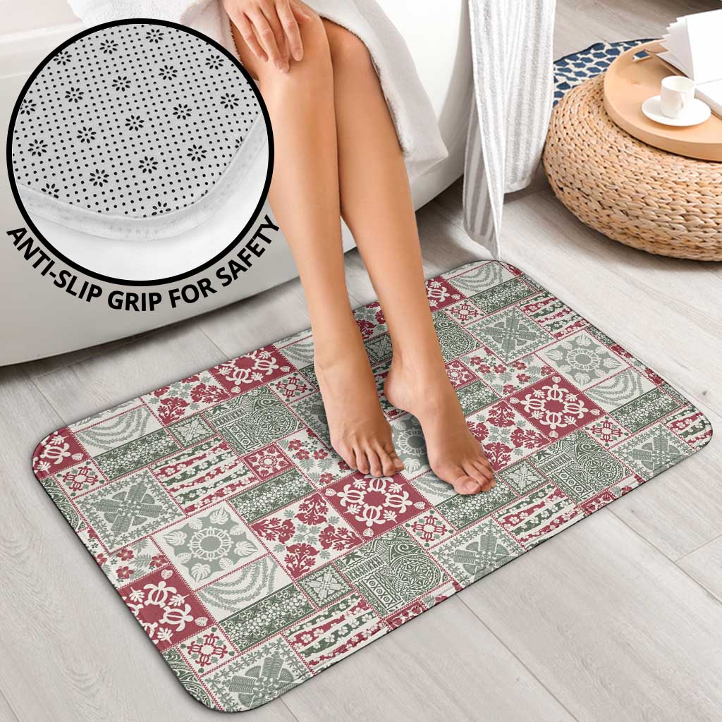 Mele Kalikimaka Hawaii Christmas Bathroom Set Aloha Spirit with Hawaiian Quilt Pattern - Polynesian Pride