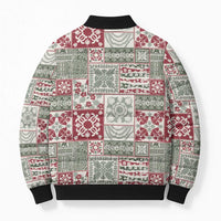 Mele Kalikimaka Hawaii Christmas Bomber Puffer Jacket Aloha Spirit with Hawaiian Quilt Pattern - Polynesian Pride