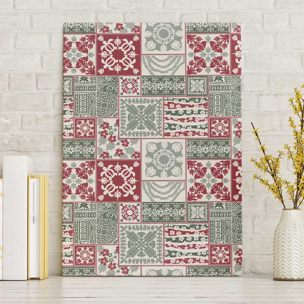 Mele Kalikimaka Hawaii Christmas Canvas Wall Art Aloha Spirit with Hawaiian Quilt Pattern - Polynesian Pride