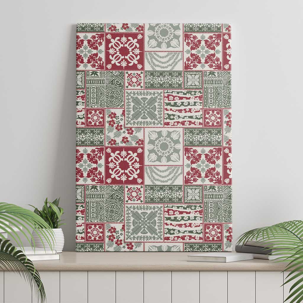 Mele Kalikimaka Hawaii Christmas Canvas Wall Art Aloha Spirit with Hawaiian Quilt Pattern - Polynesian Pride