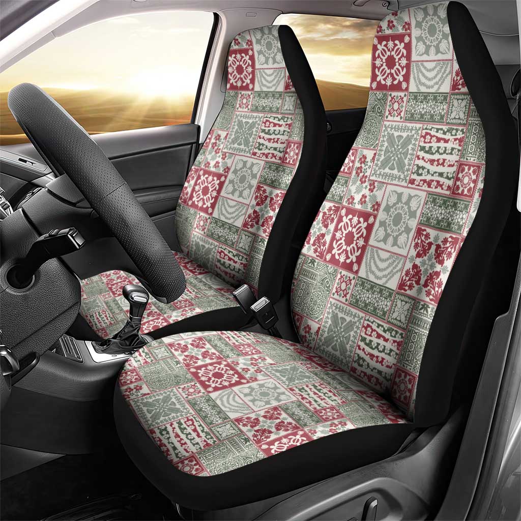 Mele Kalikimaka Hawaii Christmas Car Seat Cover Aloha Spirit with Hawaiian Quilt Pattern - Polynesian Pride