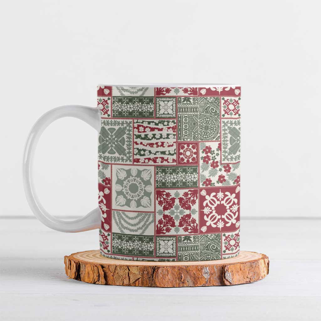 Mele Kalikimaka Hawaii Christmas Ceramic Mug Aloha Spirit with Hawaiian Quilt Pattern - Polynesian Pride