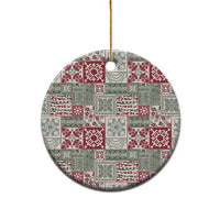 Mele Kalikimaka Hawaii Christmas Ceramic Ornament Aloha Spirit with Hawaiian Quilt Pattern - Polynesian Pride