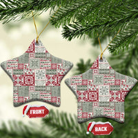 Mele Kalikimaka Hawaii Christmas Ceramic Ornament Aloha Spirit with Hawaiian Quilt Pattern - Polynesian Pride