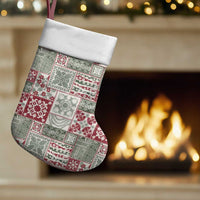 Mele Kalikimaka Hawaii Christmas Stocking Aloha Spirit with Hawaiian Quilt Pattern - Polynesian Pride