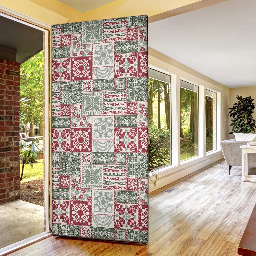 Mele Kalikimaka Hawaii Christmas Door Cover Aloha Spirit with Hawaiian Quilt Pattern - Polynesian Pride