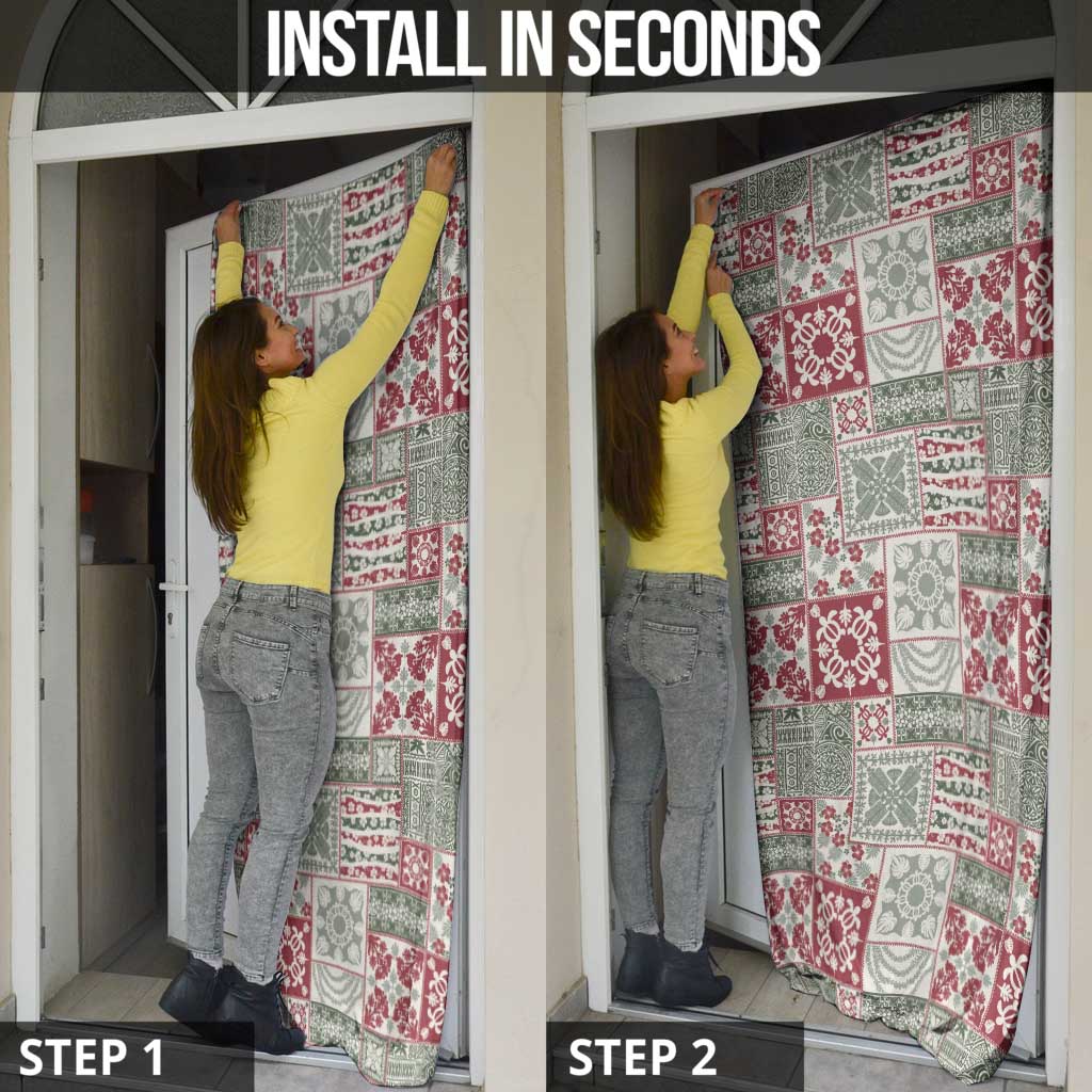 Mele Kalikimaka Hawaii Christmas Door Cover Aloha Spirit with Hawaiian Quilt Pattern - Polynesian Pride