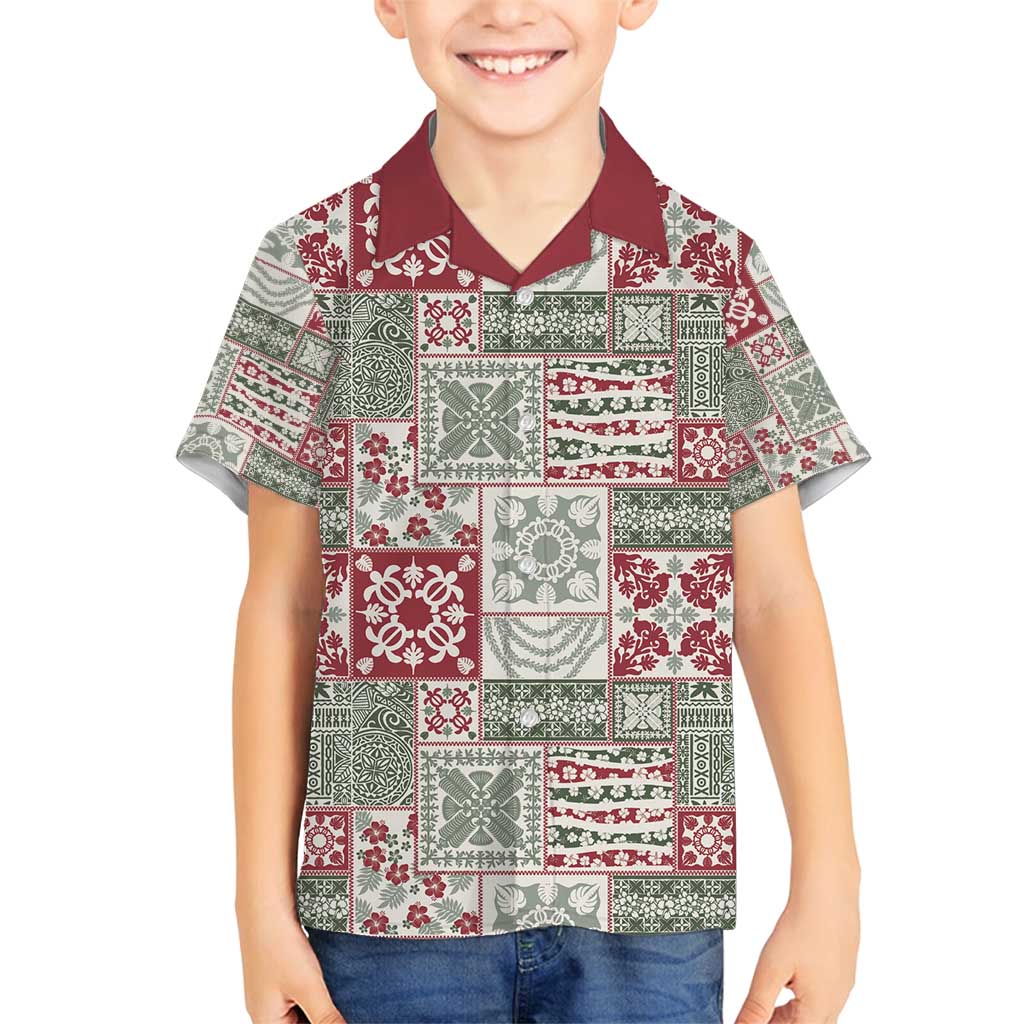 Mele Kalikimaka Hawaii Christmas Family Matching Puletasi and Hawaiian Shirt Aloha Spirit with Hawaiian Quilt Pattern - Polynesian Pride