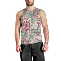 Mele Kalikimaka Hawaii Christmas Men Tank Top Aloha Spirit with Hawaiian Quilt Pattern - Polynesian Pride