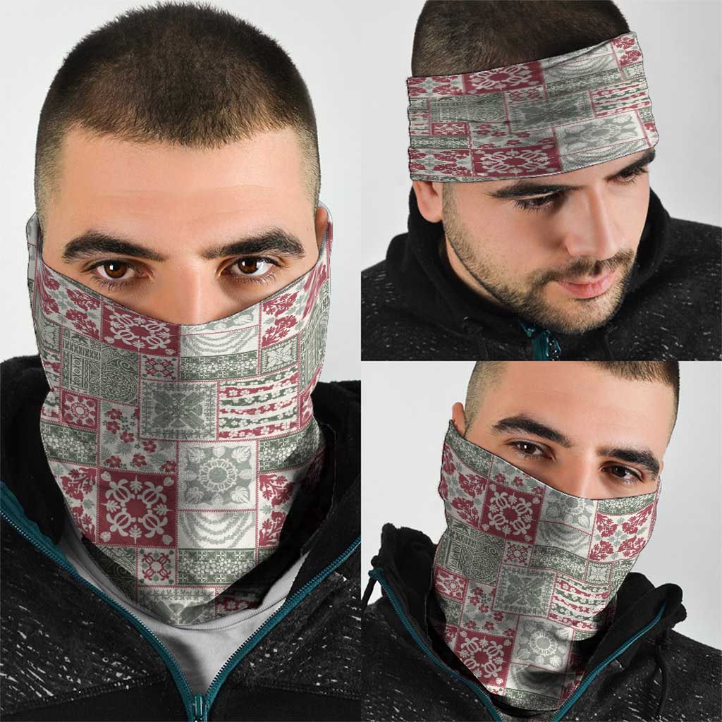 Mele Kalikimaka Hawaii Christmas Neck Gaiter Aloha Spirit with Hawaiian Quilt Pattern - Polynesian Pride