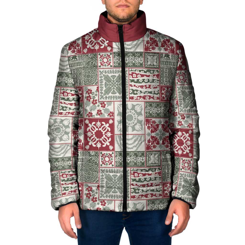 Mele Kalikimaka Hawaii Christmas Padded Jacket Aloha Spirit with Hawaiian Quilt Pattern - Polynesian Pride