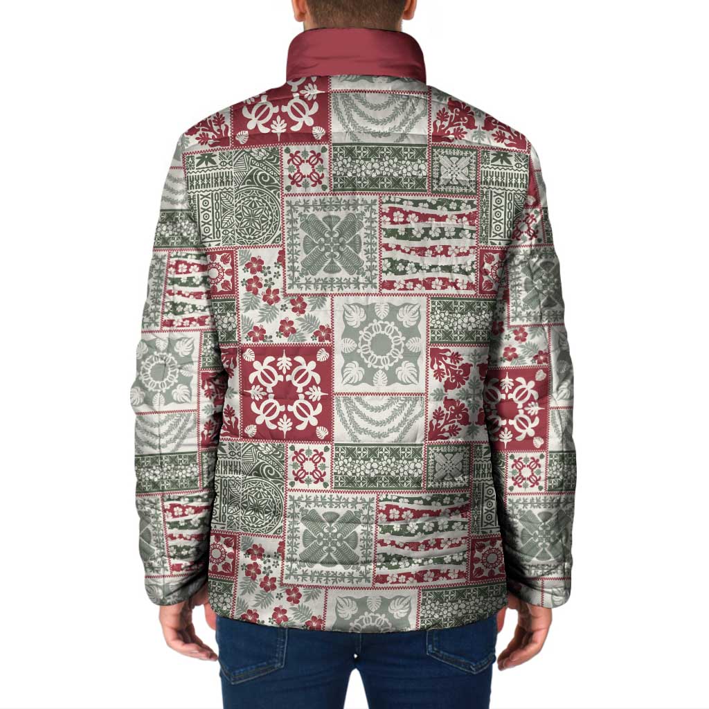 Mele Kalikimaka Hawaii Christmas Padded Jacket Aloha Spirit with Hawaiian Quilt Pattern - Polynesian Pride