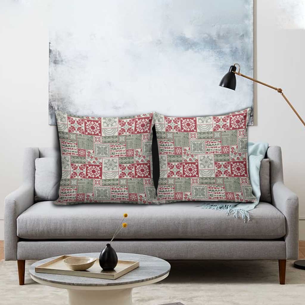 Mele Kalikimaka Hawaii Christmas Pillow Cover Aloha Spirit with Hawaiian Quilt Pattern - Polynesian Pride
