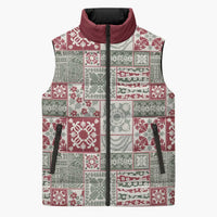 Mele Kalikimaka Hawaii Christmas Sleeveless Puffer Jacket Aloha Spirit with Hawaiian Quilt Pattern - Polynesian Pride