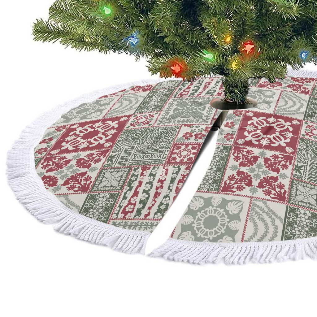 Mele Kalikimaka Hawaii Christmas Tree Skirt Aloha Spirit with Hawaiian Quilt Pattern - Polynesian Pride