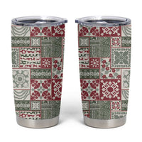 Mele Kalikimaka Hawaii Christmas Tumbler Cup Aloha Spirit with Hawaiian Quilt Pattern - Polynesian Pride