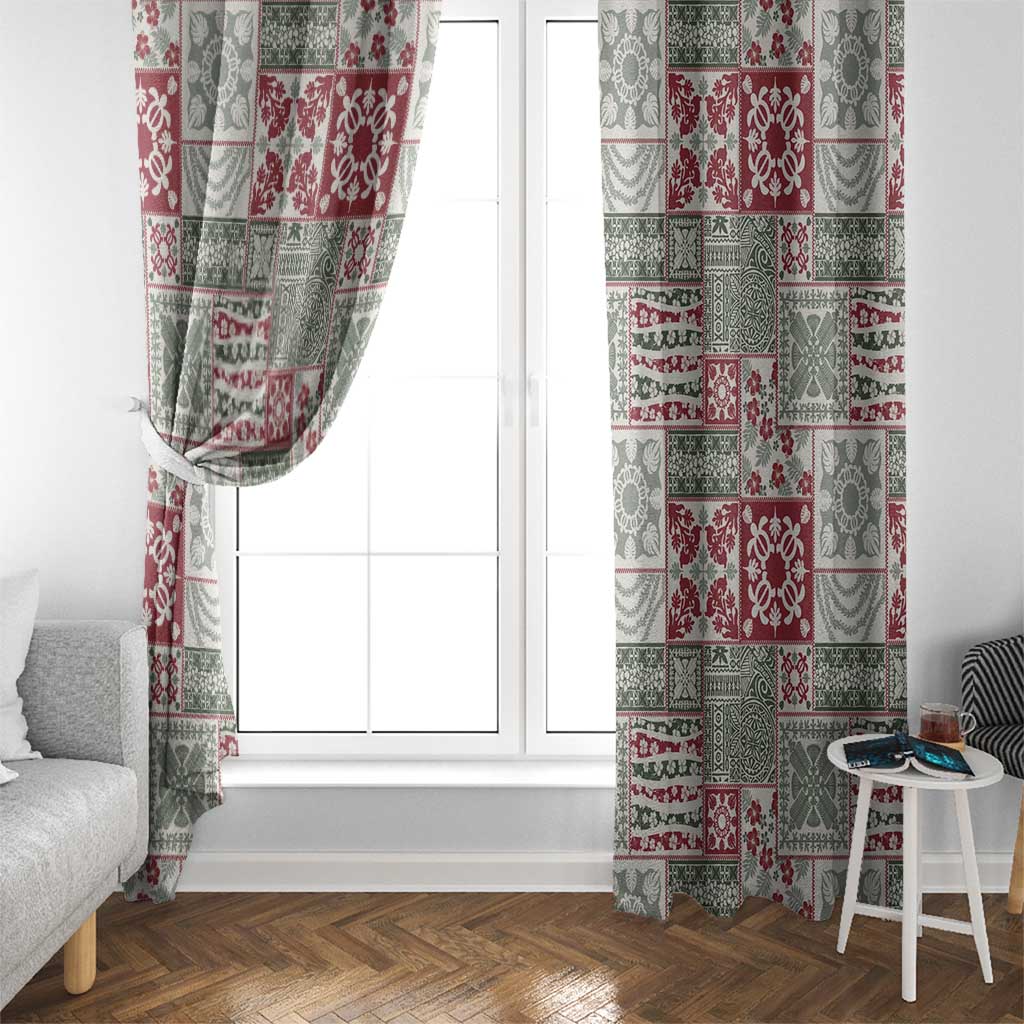 Mele Kalikimaka Hawaii Christmas Window Curtain Aloha Spirit with Hawaiian Quilt Pattern - Polynesian Pride