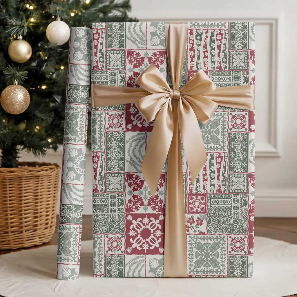 Mele Kalikimaka Hawaii Christmas Wrapping Paper Aloha Spirit with Hawaiian Quilt Pattern - Polynesian Pride