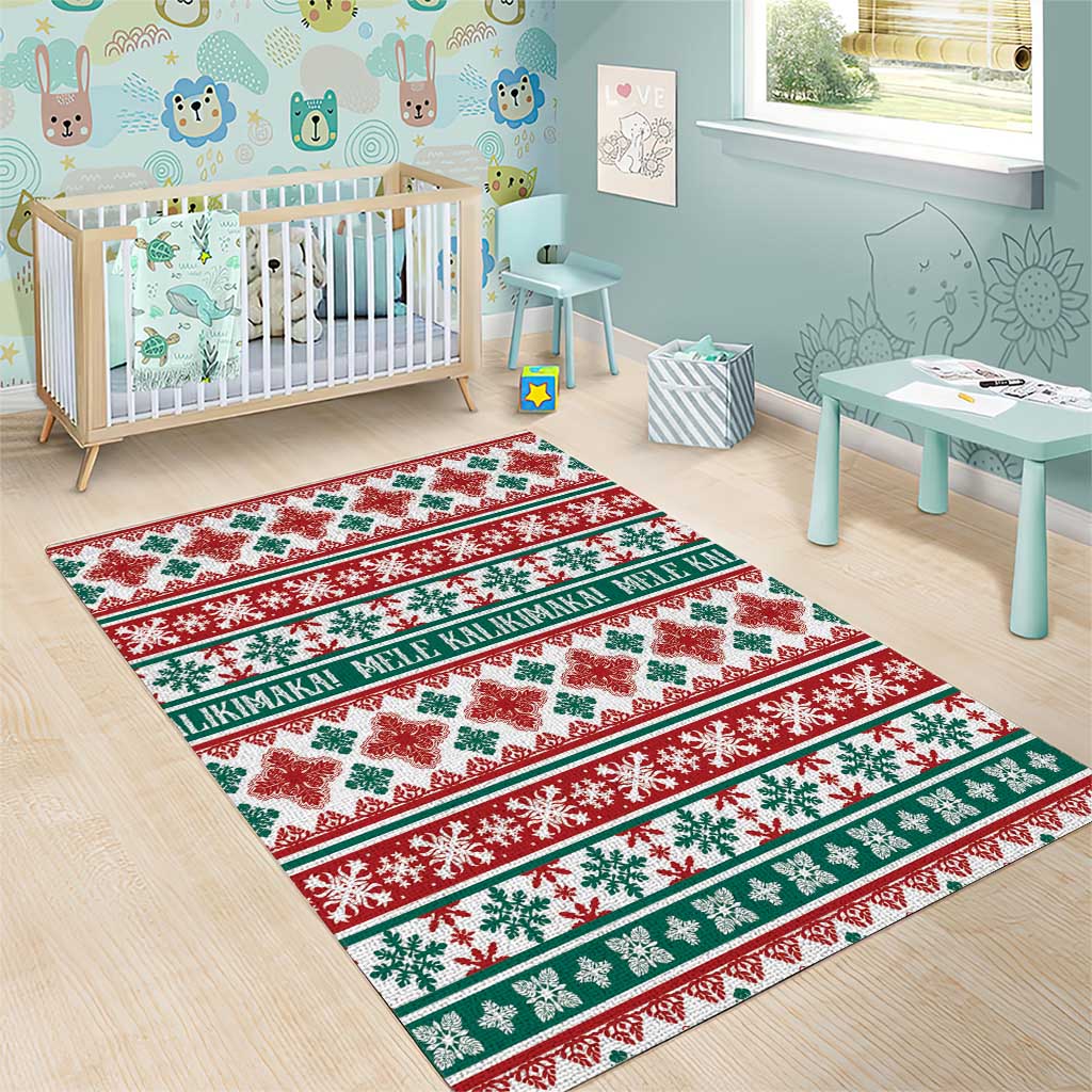 Mele Kalikimaka Hawaii Christmas Area Rug Hawaiian Quilt Pattern Style - Polynesian Pride