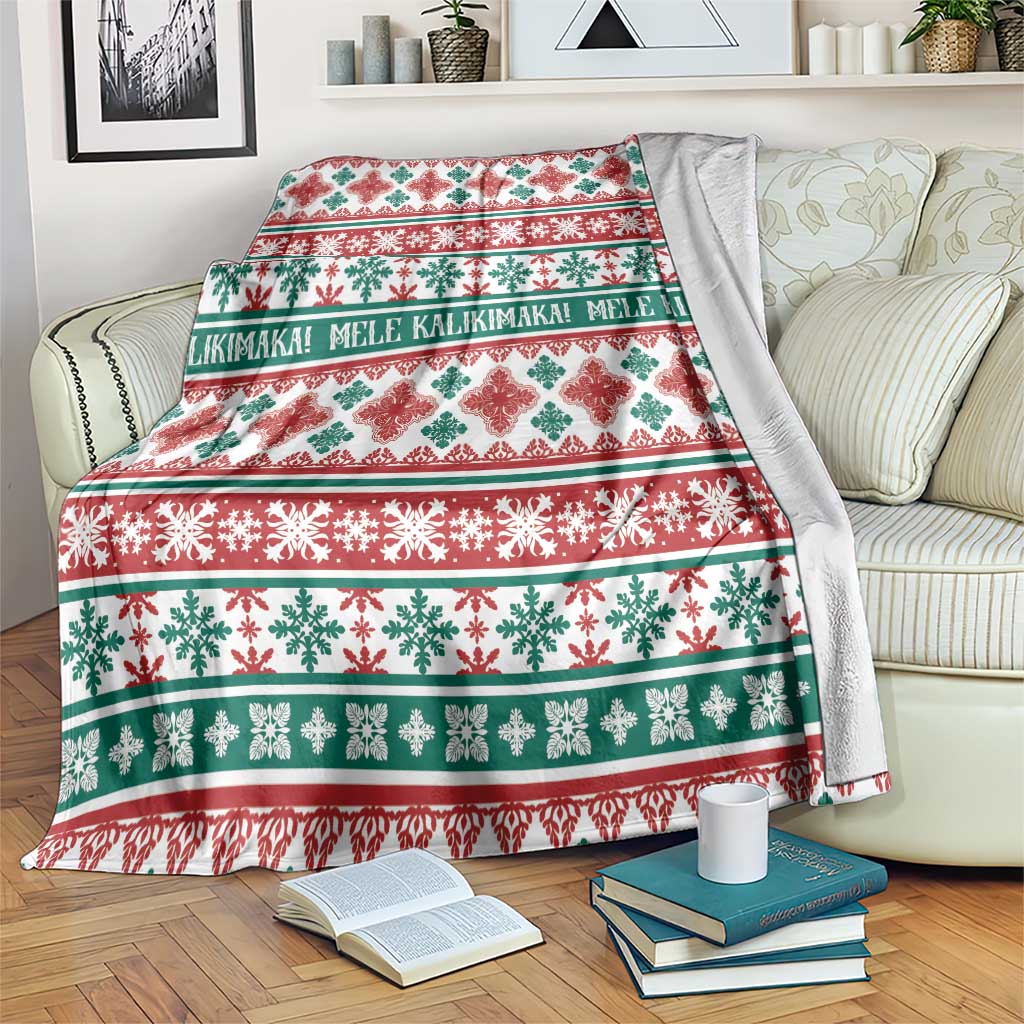 Mele Kalikimaka Hawaii Christmas Blanket Hawaiian Quilt Pattern Style - Polynesian Pride