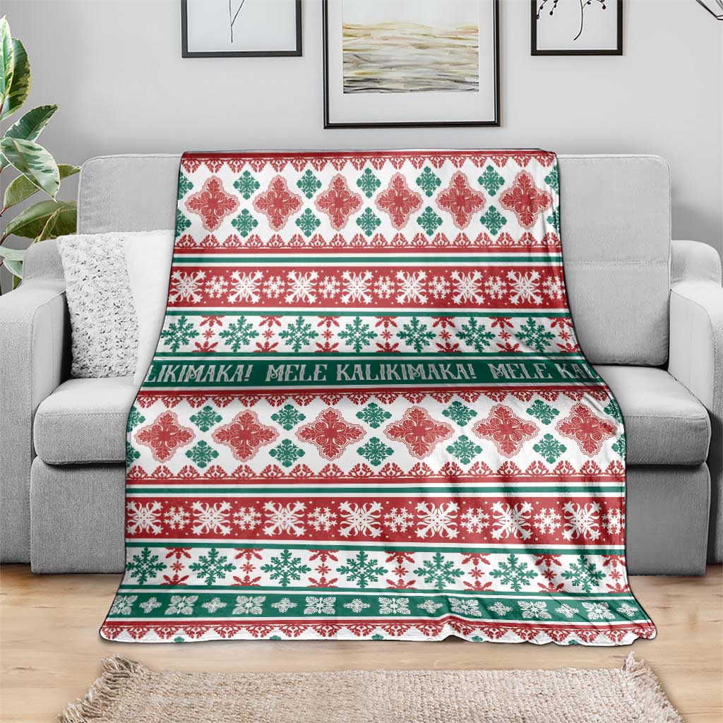 Mele Kalikimaka Hawaii Christmas Blanket Hawaiian Quilt Pattern Style - Polynesian Pride