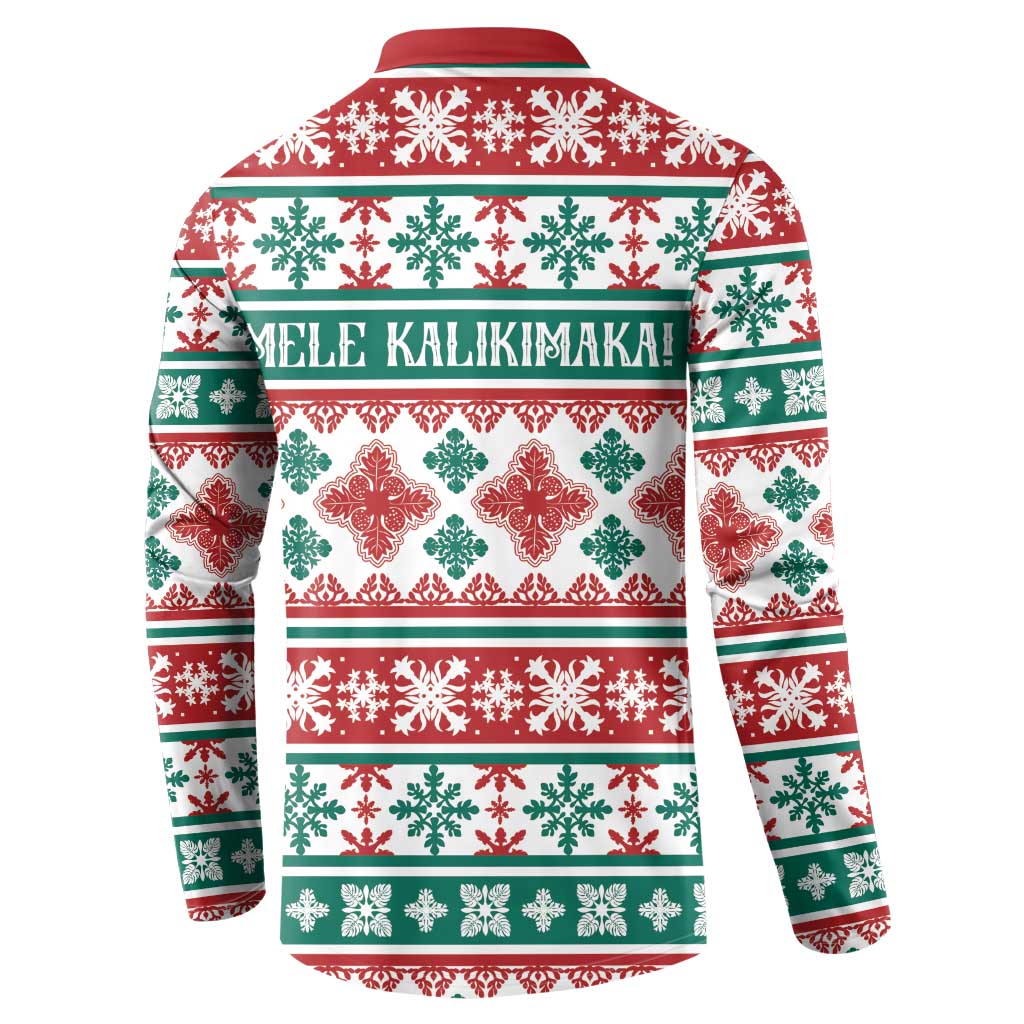 Mele Kalikimaka Hawaii Christmas Button Sweatshirt Hawaiian Quilt Pattern Style - Polynesian Pride