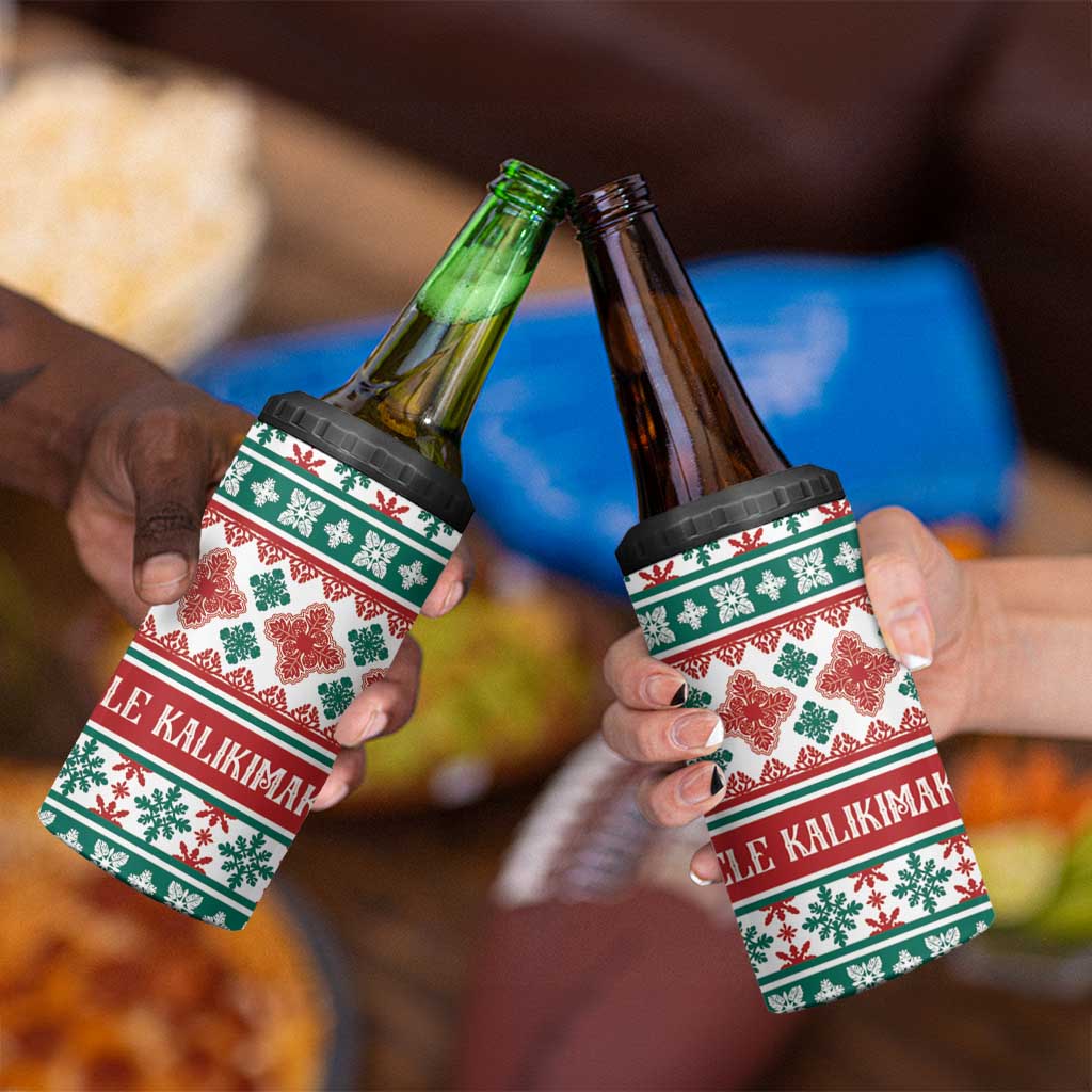 Mele Kalikimaka Hawaii Christmas 4 in 1 Can Cooler Tumbler Hawaiian Quilt Pattern Style - Polynesian Pride