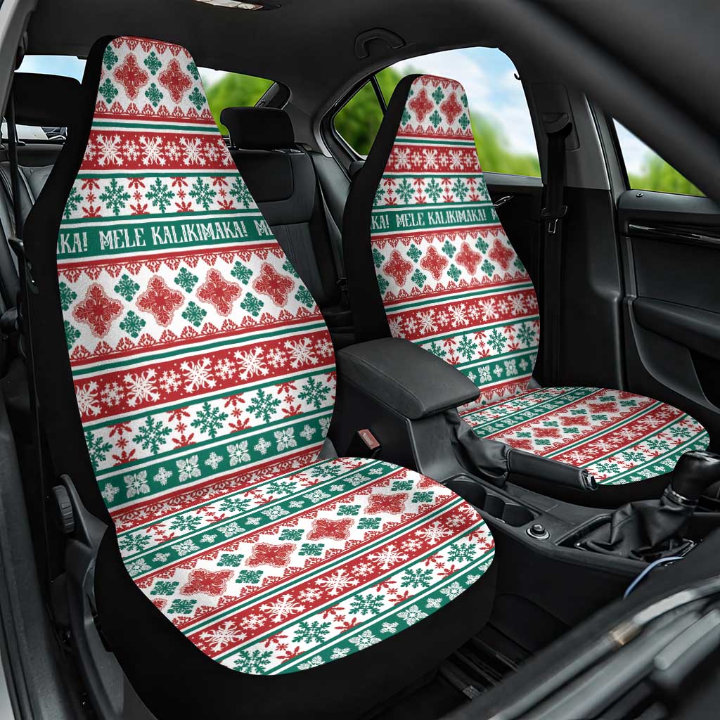 Mele Kalikimaka Hawaii Christmas Car Seat Cover Hawaiian Quilt Pattern Style - Polynesian Pride
