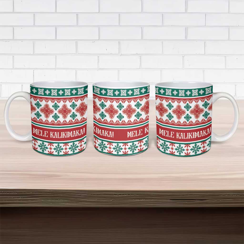 Mele Kalikimaka Hawaii Christmas Ceramic Mug Hawaiian Quilt Pattern Style LT9 - Polynesian Pride