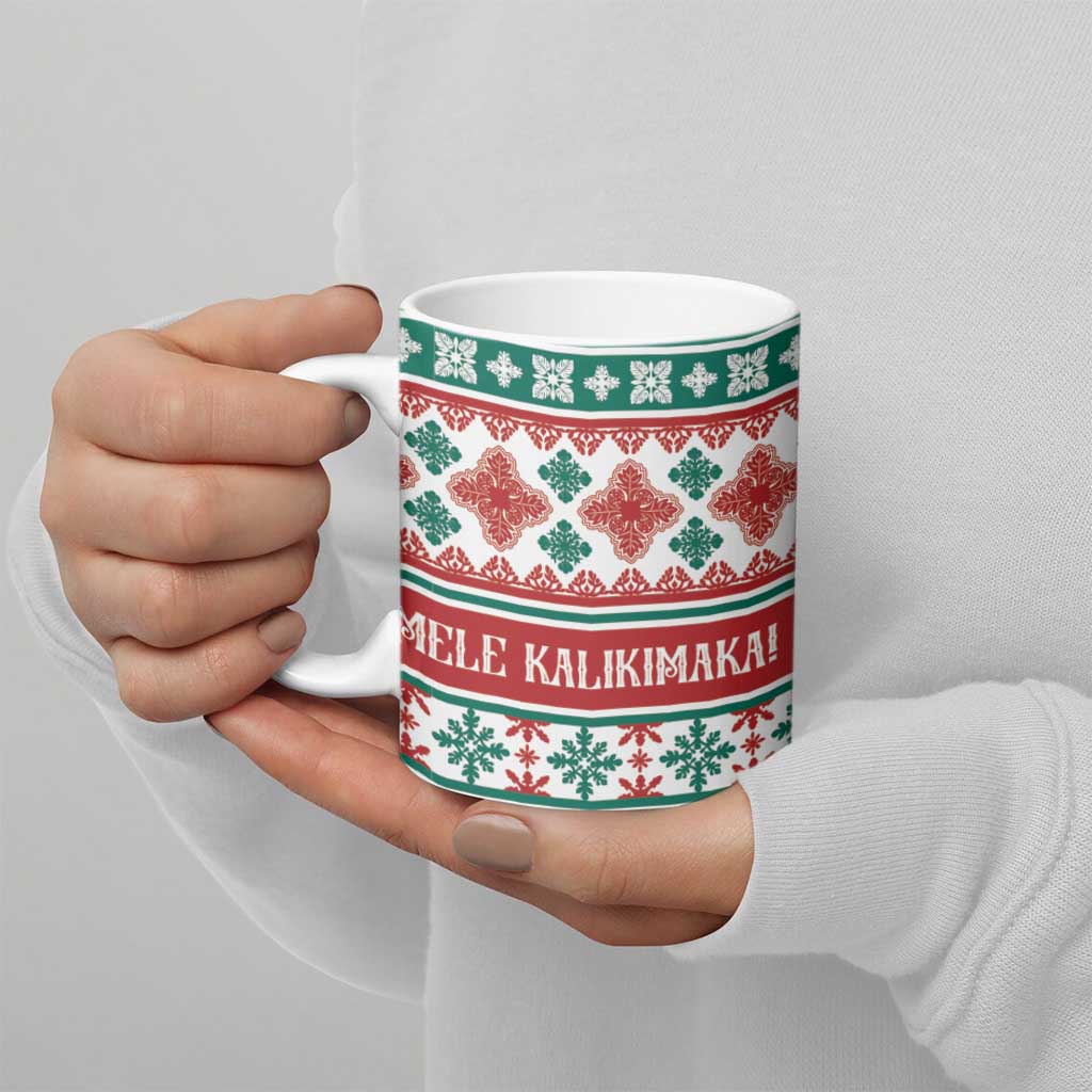 Mele Kalikimaka Hawaii Christmas Ceramic Mug Hawaiian Quilt Pattern Style LT9 - Polynesian Pride