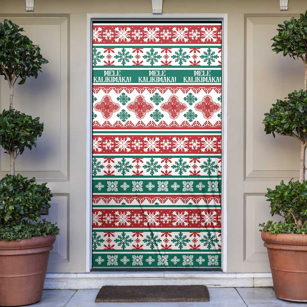 Mele Kalikimaka Hawaii Christmas Door Cover Hawaiian Quilt Pattern Style - Polynesian Pride