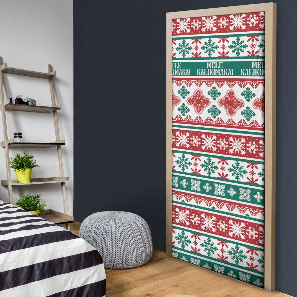 Mele Kalikimaka Hawaii Christmas Door Cover Hawaiian Quilt Pattern Style - Polynesian Pride