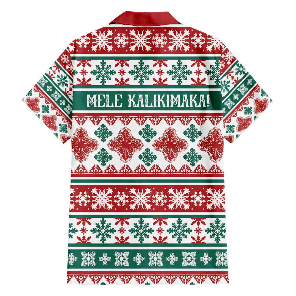 Mele Kalikimaka Hawaii Christmas Family Matching Short Sleeve Bodycon Dress and Hawaiian Shirt Hawaiian Quilt Pattern Style - Polynesian Pride