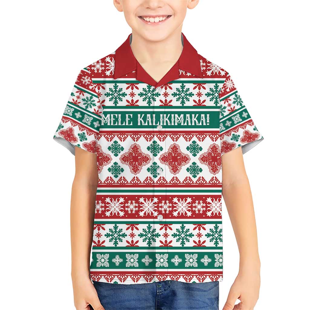 Mele Kalikimaka Hawaii Christmas Family Matching Short Sleeve Bodycon Dress and Hawaiian Shirt Hawaiian Quilt Pattern Style - Polynesian Pride