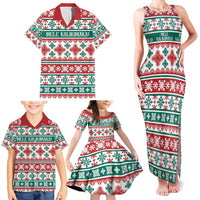 Mele Kalikimaka Hawaii Christmas Family Matching Tank Maxi Dress and Hawaiian Shirt Hawaiian Quilt Pattern Style - Polynesian Pride