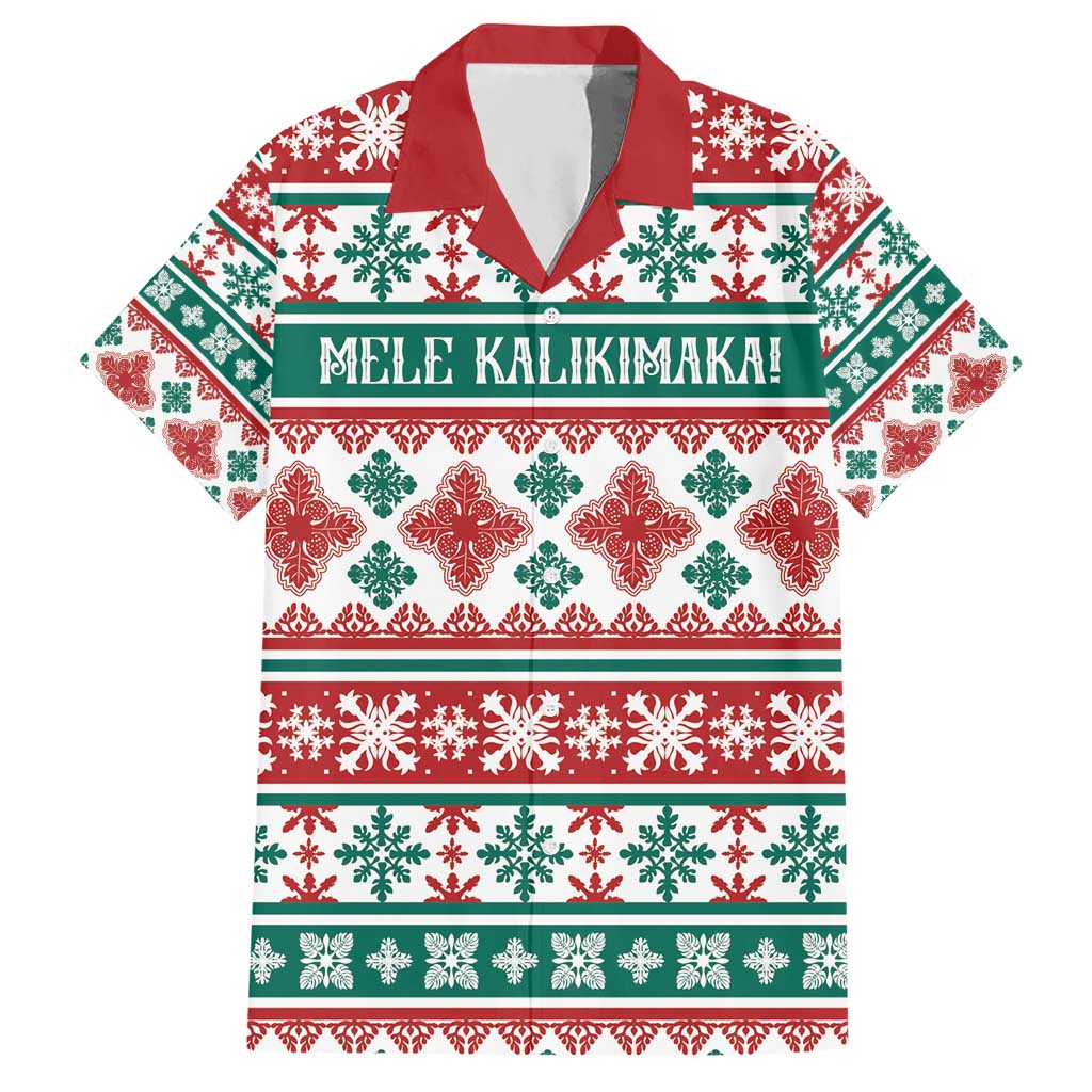 Mele Kalikimaka Hawaii Christmas Hawaiian Shirt Hawaiian Quilt Pattern Style - Polynesian Pride