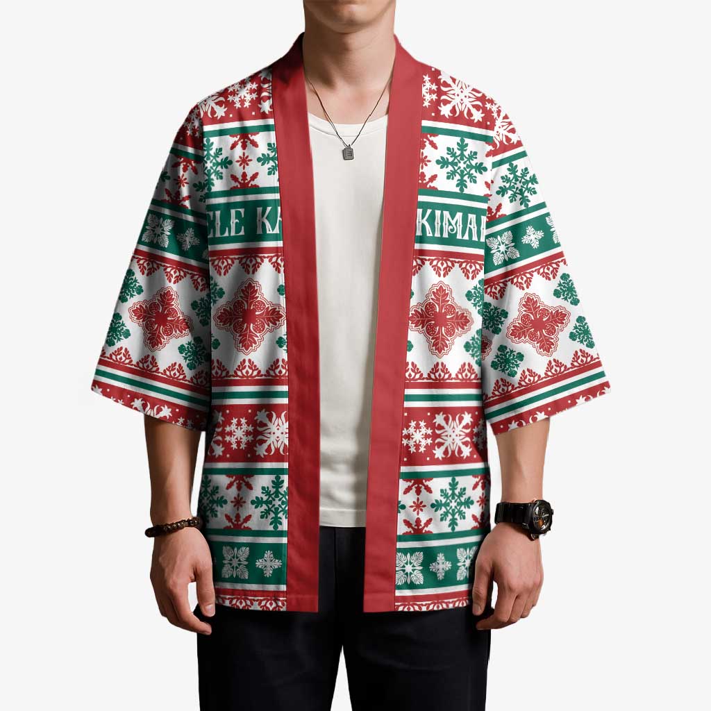 Mele Kalikimaka Hawaii Christmas Kimono Hawaiian Quilt Pattern Style LT9 - Polynesian Pride