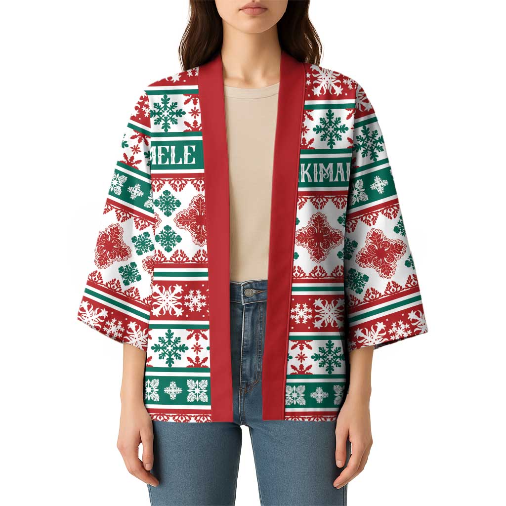 Mele Kalikimaka Hawaii Christmas Kimono Hawaiian Quilt Pattern Style LT9 - Polynesian Pride
