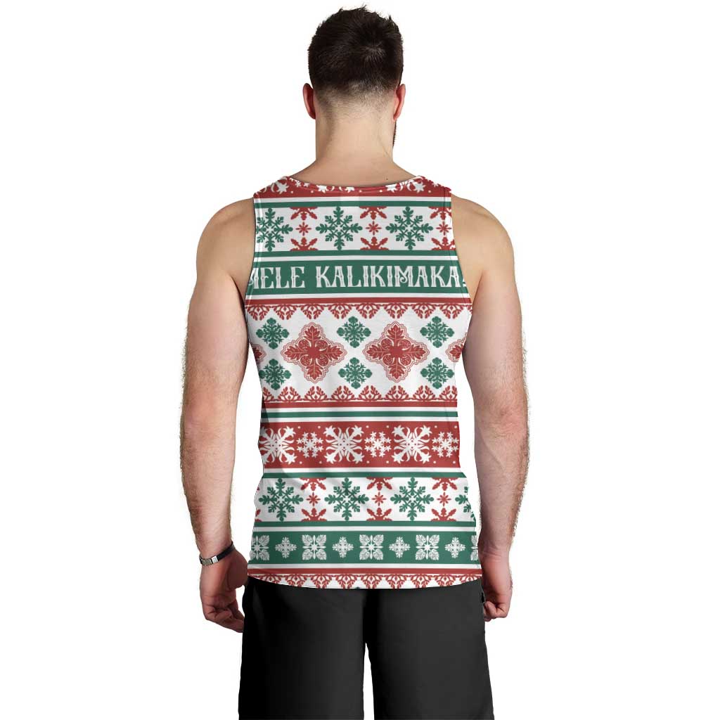 Mele Kalikimaka Hawaii Christmas Men Tank Top Hawaiian Quilt Pattern Style - Polynesian Pride