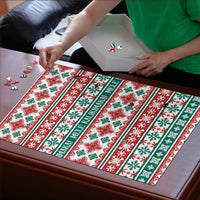 Mele Kalikimaka Hawaii Christmas Puzzle Hawaiian Quilt Pattern Style - Polynesian Pride